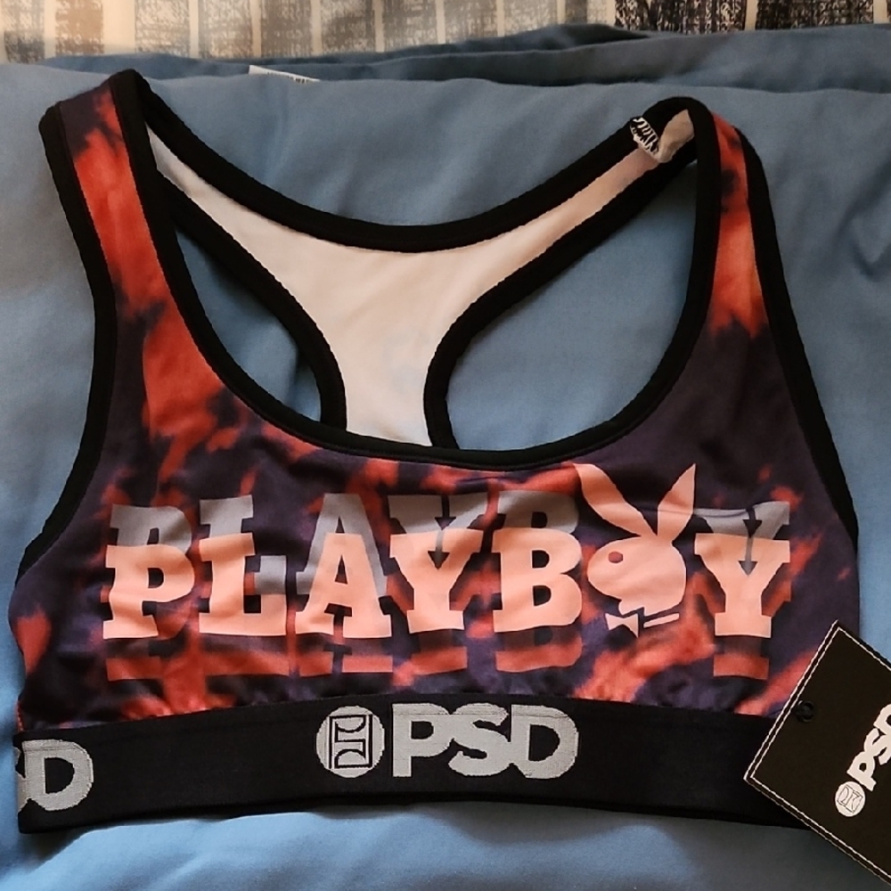 PSD Playboy Red and Black Sports Bra
